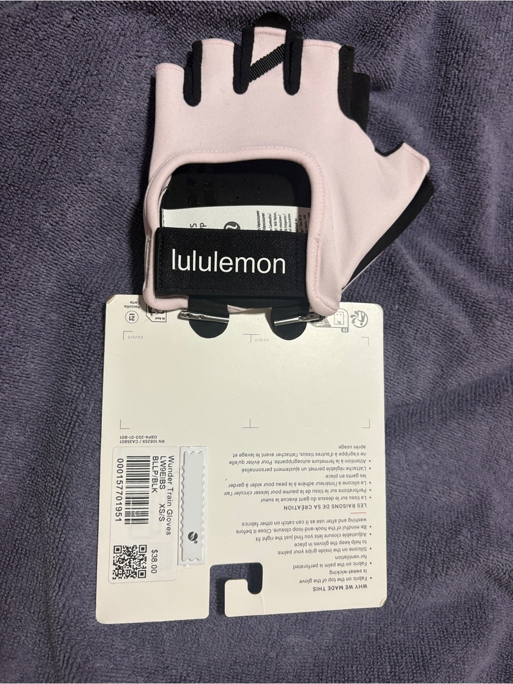 lululemon Wunder Train Gloves Blissful Pink/Black XS/S NWT Fingerless Workout - Picture 3 of 4